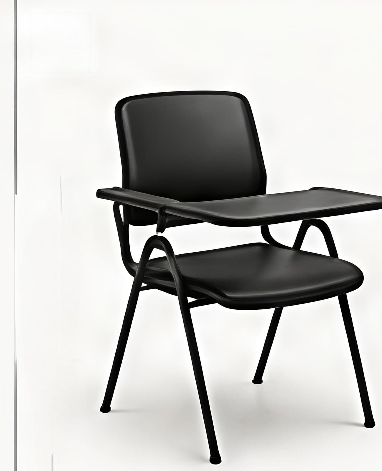 Institutional study chair with writing pad and steel frame